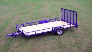Single axle utility trailer in Wisconsin with side rails